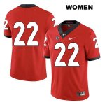 Women's Georgia Bulldogs NCAA #22 Jes Sutherland Nike Stitched Red Legend Authentic No Name College Football Jersey MUM3254TQ